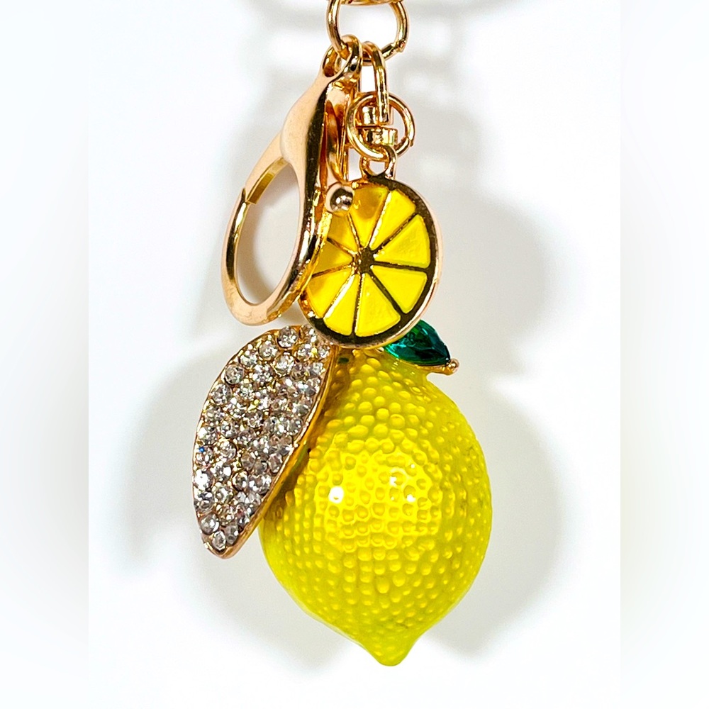 Source Unknown Lemon Keychain with Gold and Yellow Accents - Picture 2 of 5